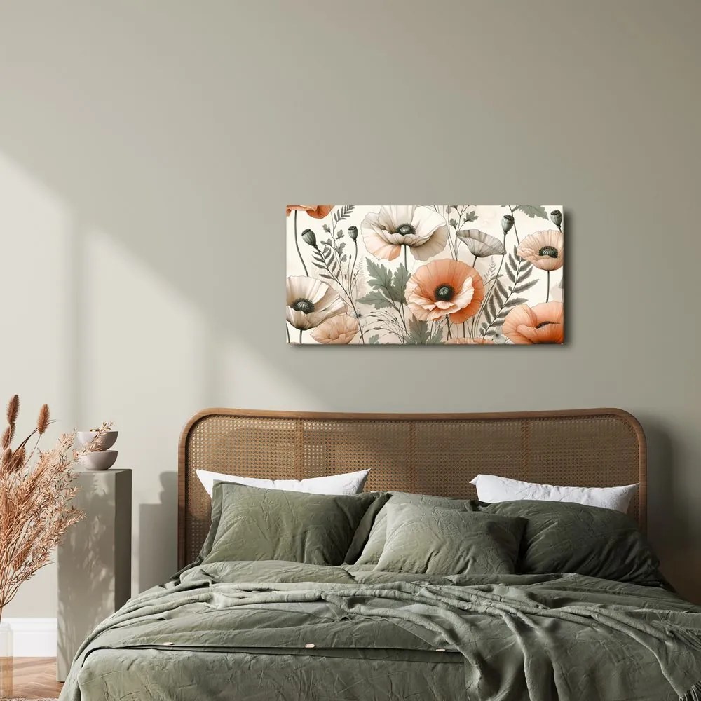 Quadro su tela – Papaveri di campo pastello