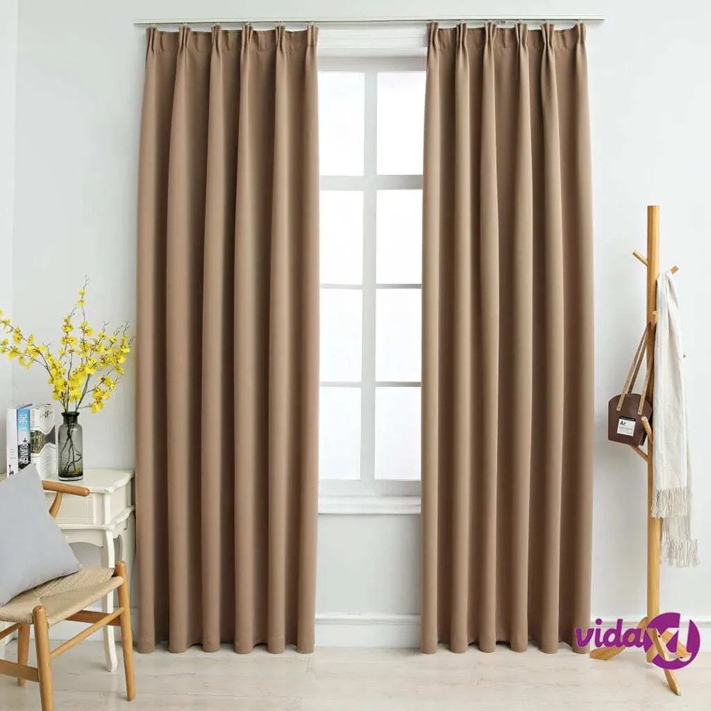 Tende Oscuranti con Ganci 2 pz Rosa Antico in Velluto 140x175cm