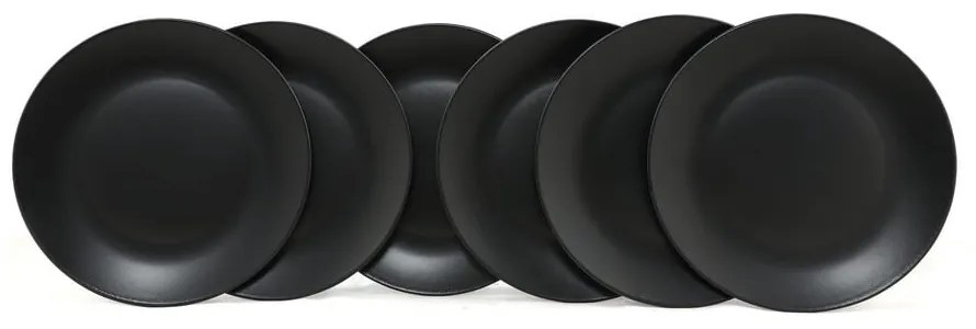 Piatti in ceramica nera opaca in set da 6 pezzi ø 25 cm - Hermia