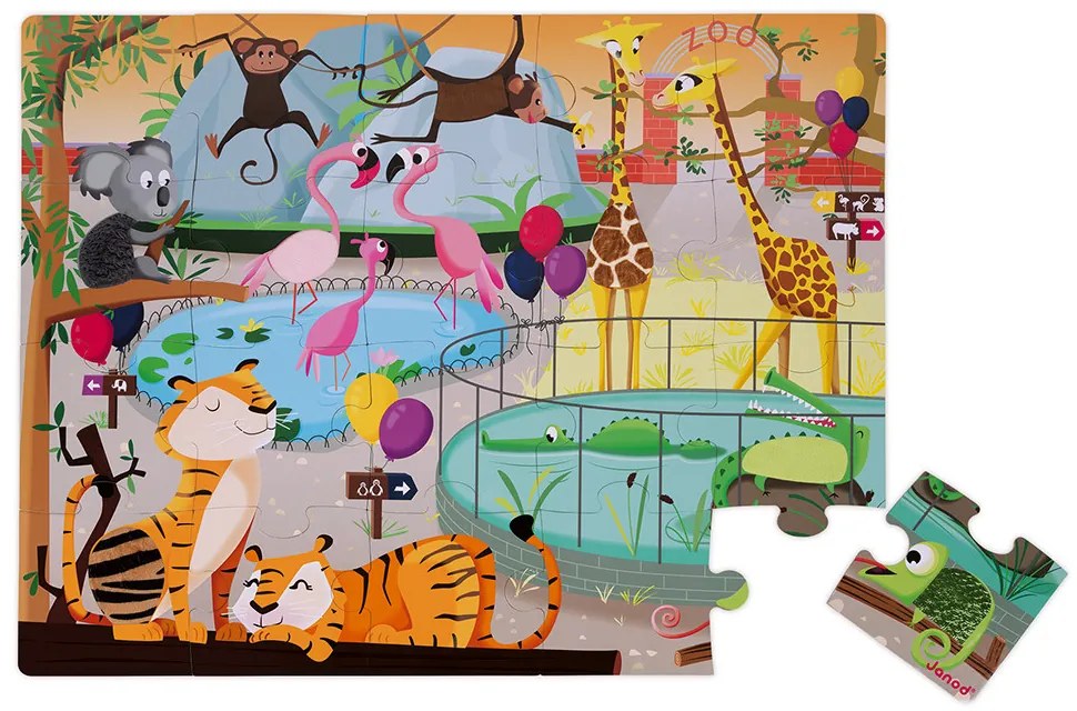 Puzzle Tattile - una Giornata Allo Zoo - 20 pezzi