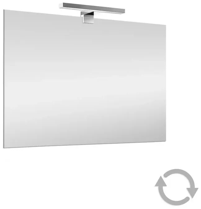 Specchio bagno 50x60 a filo reversibile con lampada naturale 30 cm