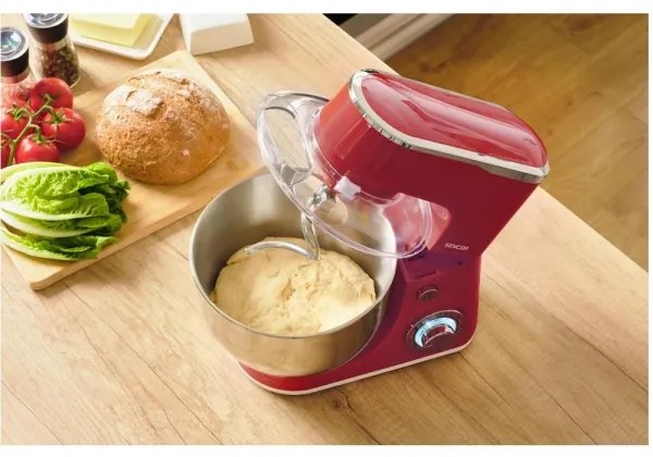 Sencor - Robot da cucina con ciotola in acciaio inox 1300W/230V rosso