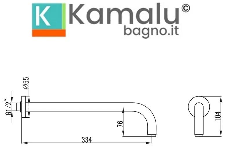 Kamalu - braccio doccia curvo finitura lucida | kam-kanda cromo
