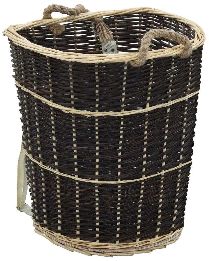Cesta Per Legna Con Spallacci 57x51x69cm Salice Naturale /