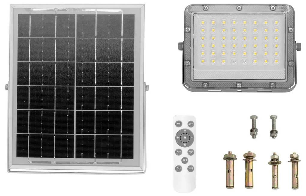 Faro Solare LED Lumileds 50W 5.000k Dimmerabile Aut. 10h IP65 Colore Bianco Freddo 5.000K