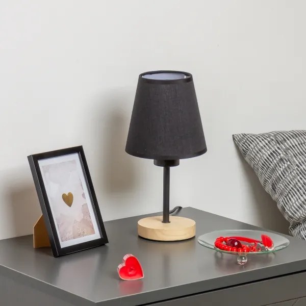 Brilagi - Lampada da tavolo NUBILA WOOD 1xE27/25W/230V quercia/nero