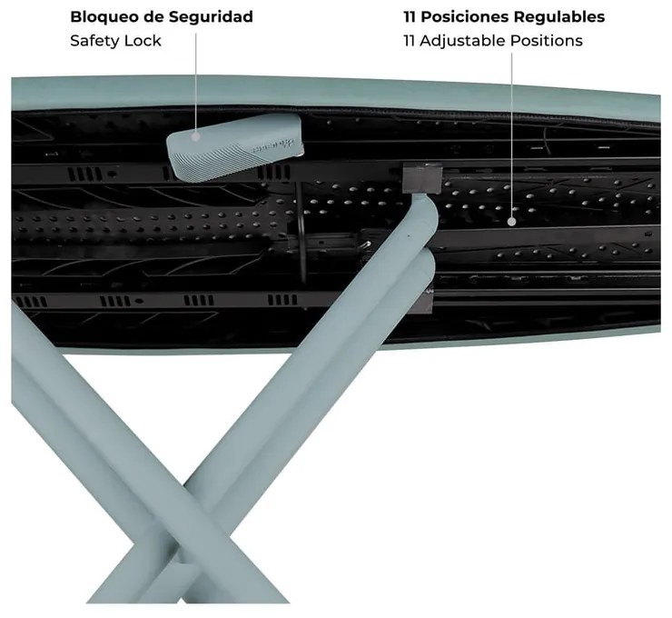 Asse da stiro 130x37 cm K-Surf Salvia Tube – Rolser
