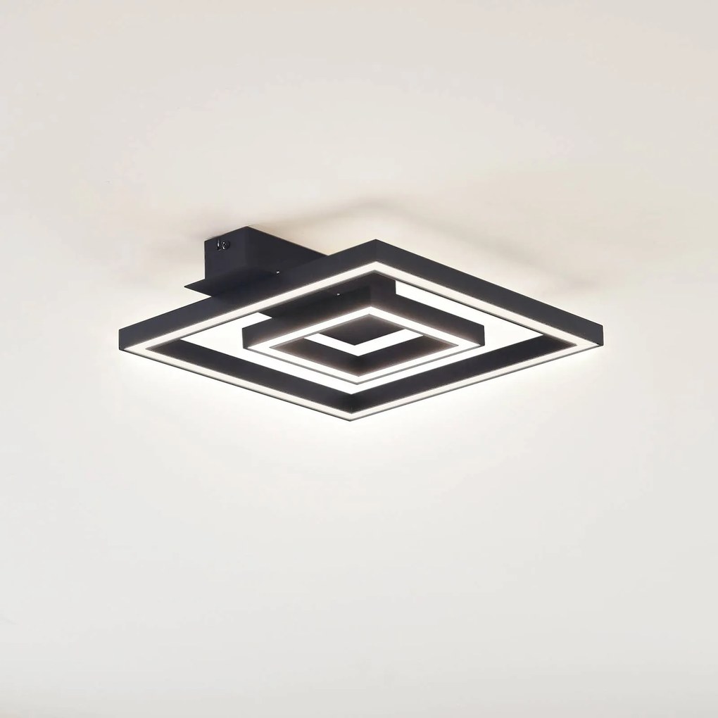 Plafoniera a LED Madamo Lindby, Nero, Soggiorno / Sala da pranzo, Alluminio, Moderno, Plafoniera LED