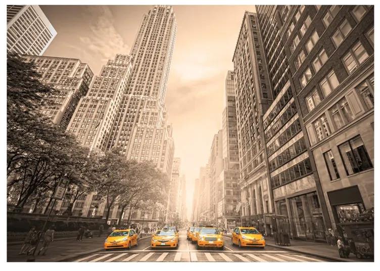 Fotomurale New York taxi sepia