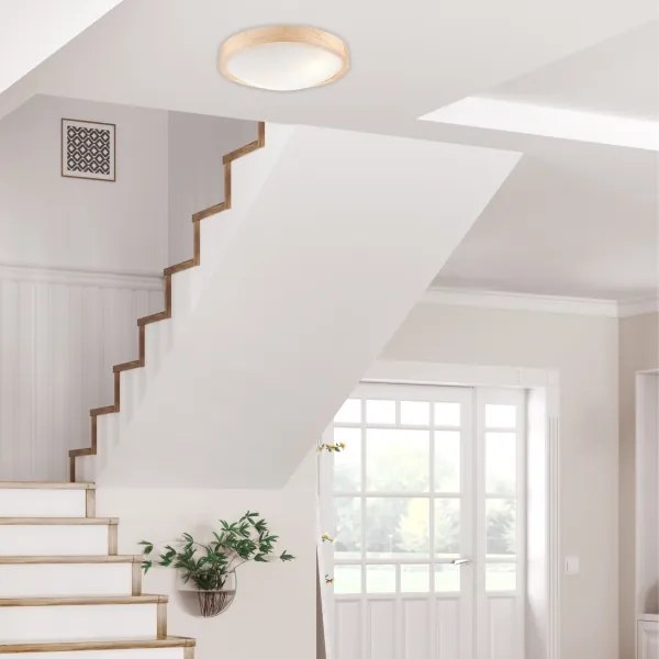 Plafoniera NATURAL SLIM 2xE27/60W/230V Ø 37 cm pino