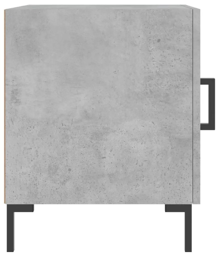 Comodino grigio cemento 40x40x50 cm in legno multistrato