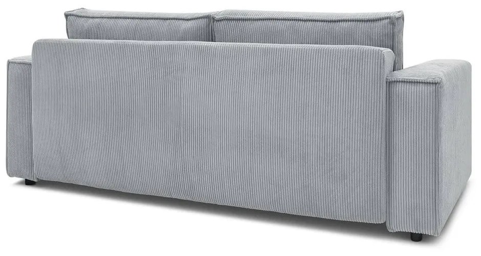 Divano letto in velluto a coste grigio chiaro 245 cm Nihad - Bobochic Paris