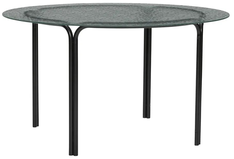 Tavolino rotondo nero con piano in vetro ø 80 cm Orbit - Hübsch