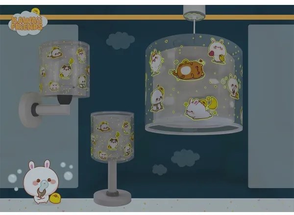 Dalber 41762E - Lampadario per cameretta KAWAII FRIENDS 1xE27/15W/230V grigio