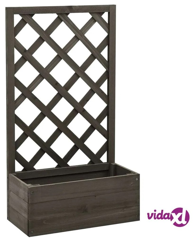 vidaXL Fioriera con Traliccio Grigia 50x25x90 cm Massello di Abete
