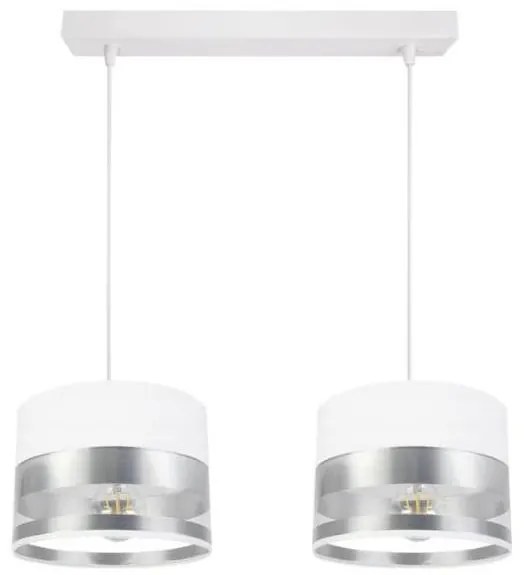 Lampadario su filo MILO 2xE27/60W/230V argento