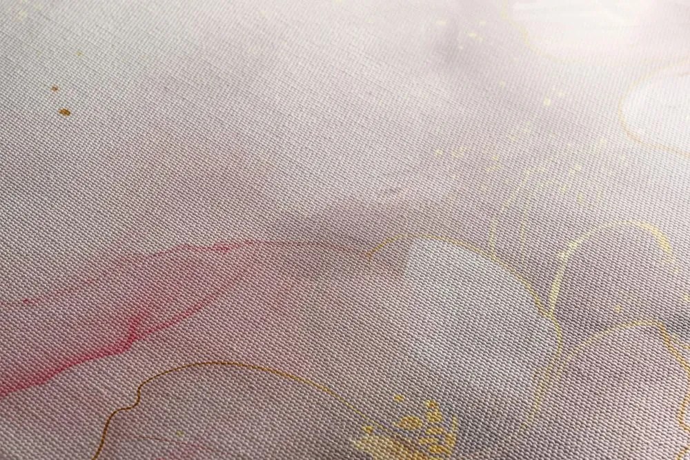 Quadro su tela – Fiori eleganti con tocco rosa-oro