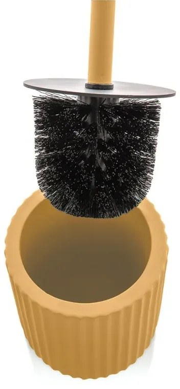 Scopino wc giallo in ceramica soft touch con setole nere Spring