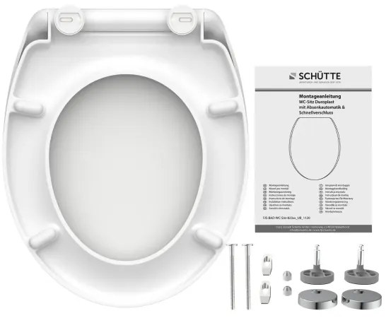Schütte 82300-A - Sedile per WC BIANCO con chiusura SoftClose in Duroplast