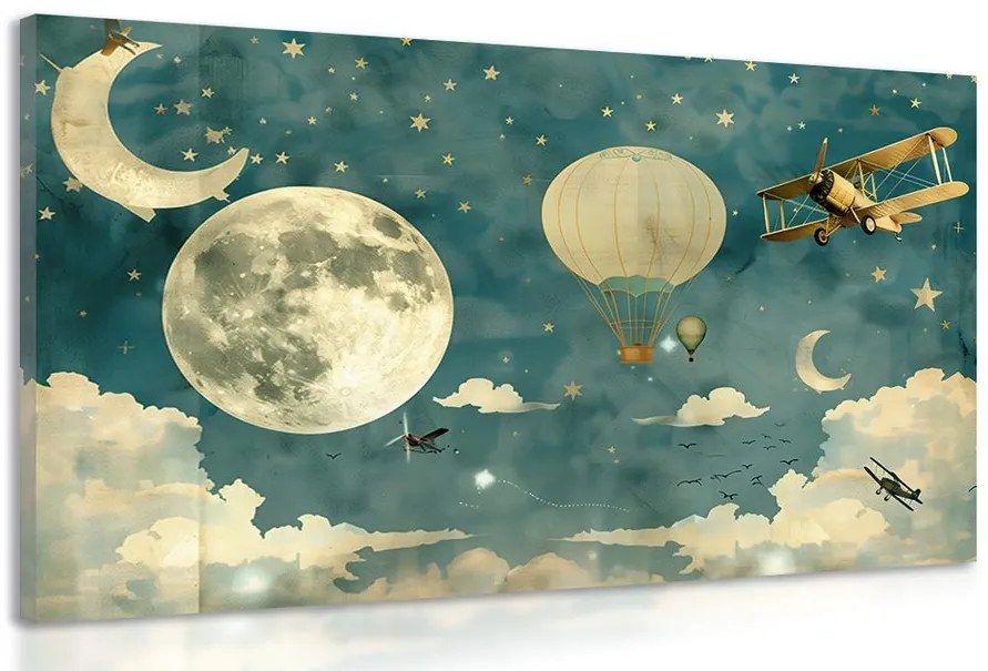 Stampa su tela – Cielo onirico con aerei