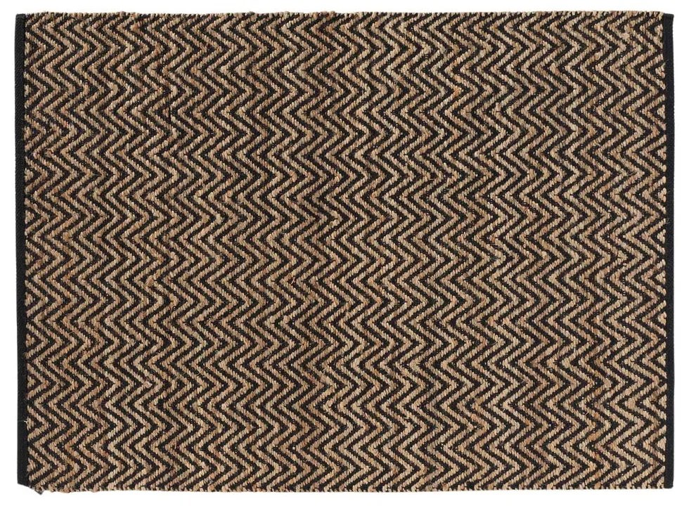 Tappeto nero/di colore naturale in misto iuta 120x170 cm Zigzag – douceur d'intérieur