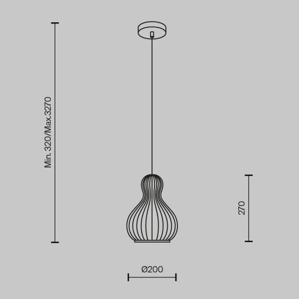 Maytoni MOD192PL-01W - Lampadario a sospensione con filo ROOTS 1xE27/40W/230V diametro 20 cm beige