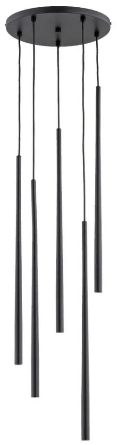 Lampadario a sospensione con filo CARMEN 5xG9/40W/230V diametro 30 cm nero