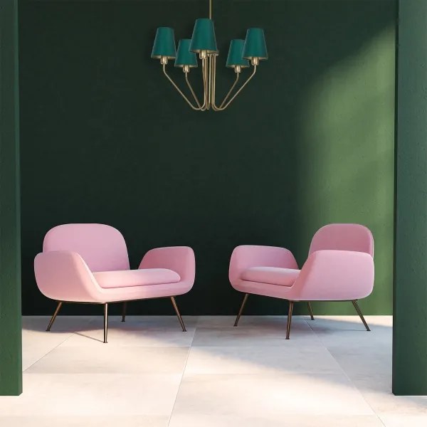 Lampadario a sospensione con supporto rigido VICTORIA 5xE27/60W/230V verde