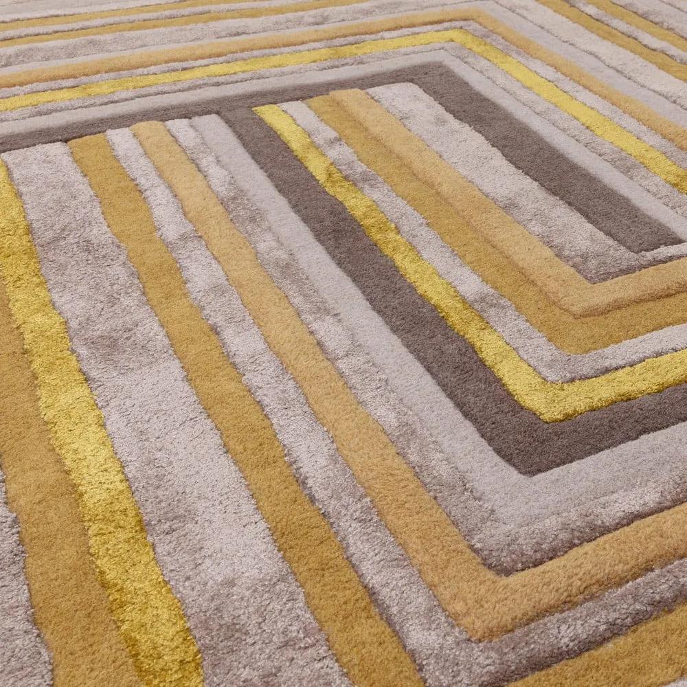 Tappeto in lana giallo ocra 120x170 cm Network Gold - Asiatic Carpets