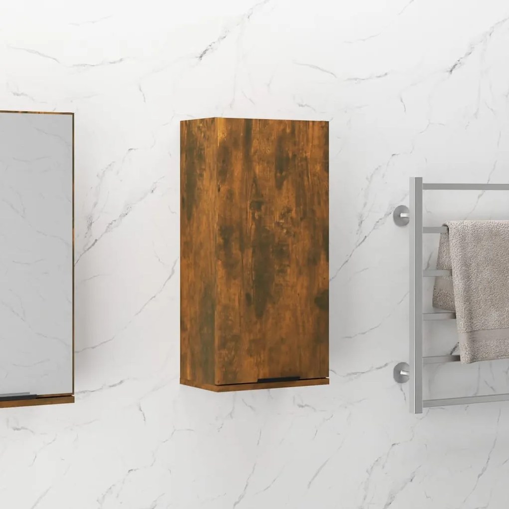 Mobile Da Bagno A Parete Rovere Fumo 32x20x67 Cm /
