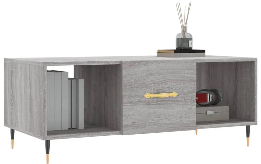 Tavolino da salotto grigio sonoma 102x50x40cm legno multistrato