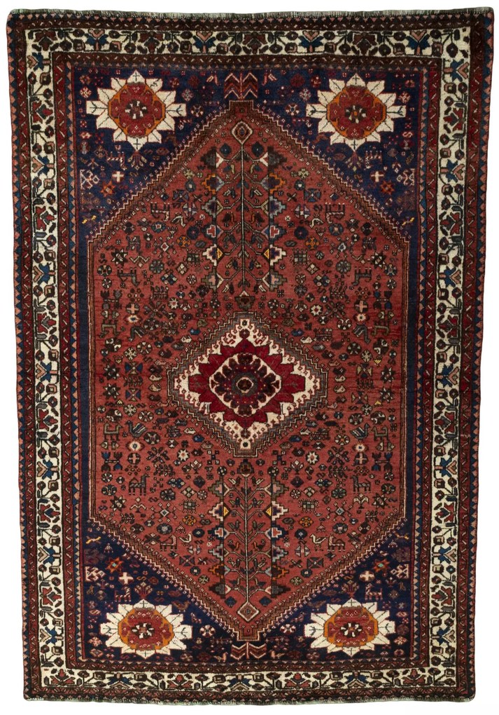 Gabbeh Tappeto 140 x 210 Rosso (Iran) Annodato A Mano