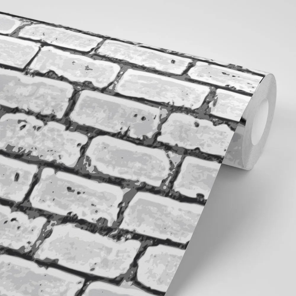 Carta da parati – Mattone Grigio Dipinto