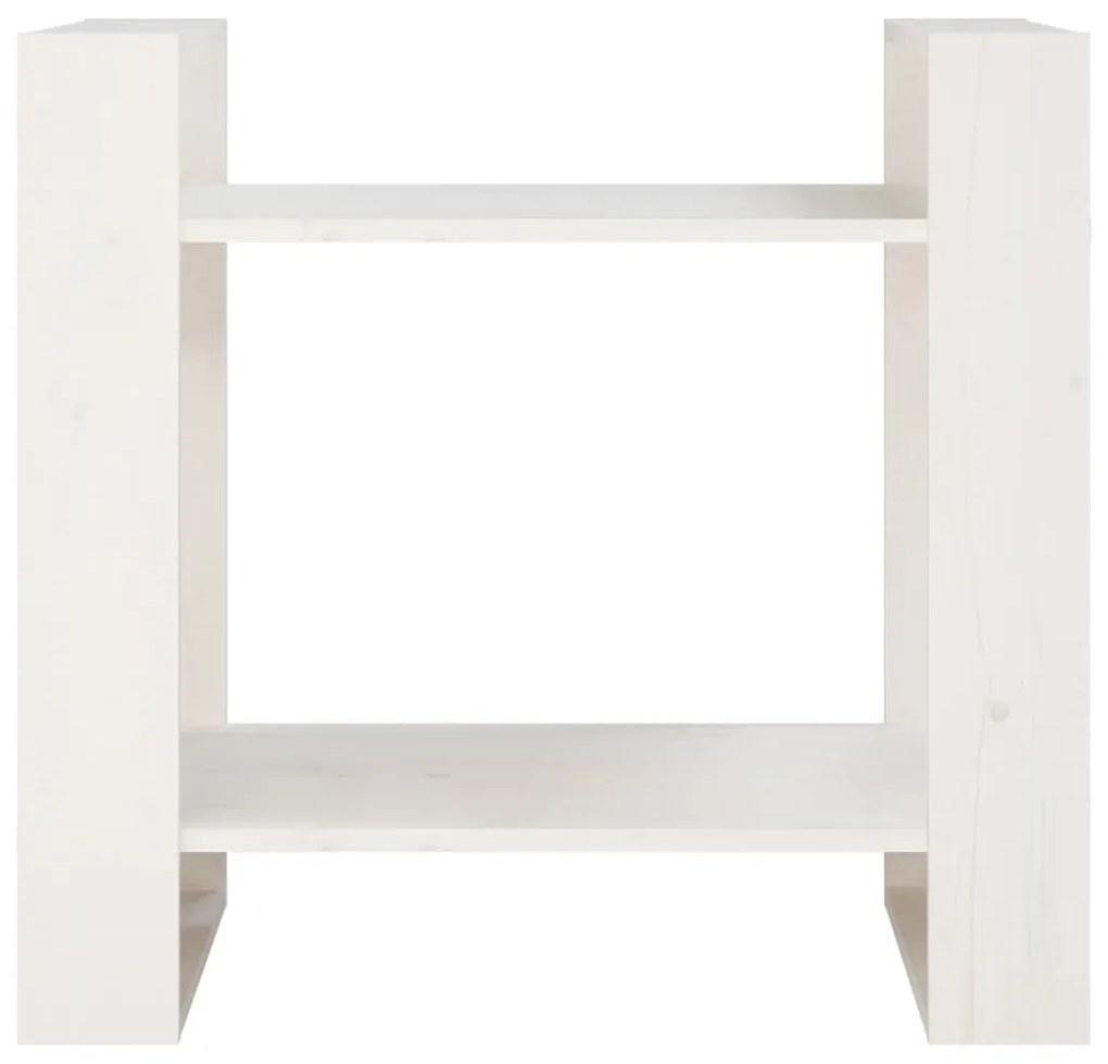 Libreria/Divisorio Bianco 60x35x57 cm in Legno Massello di Pino