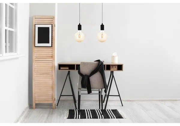 Lampadario a sospensione con filo MIROS 2xE27/60W/230V nero