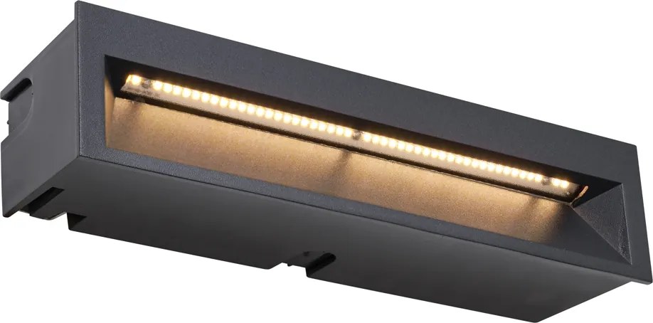 Set di 6 luci da parete ad incasso moderne nere 28cm incl. LED IP65 - Mert