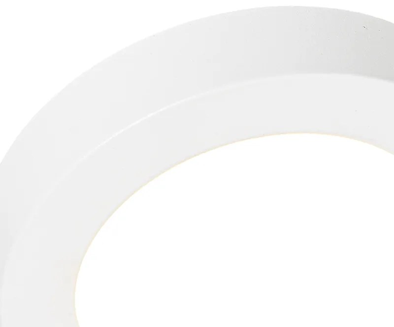 Set di 6 faretti da incasso o a plafone bianchi 14 cm con LED dimmerabile a 3 livelli con interruttore DIP - Trans