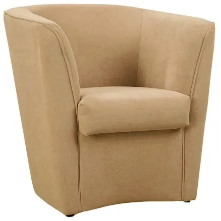 Poltrona beige in tessuto antimacchia dallo stile moderno e imbottita