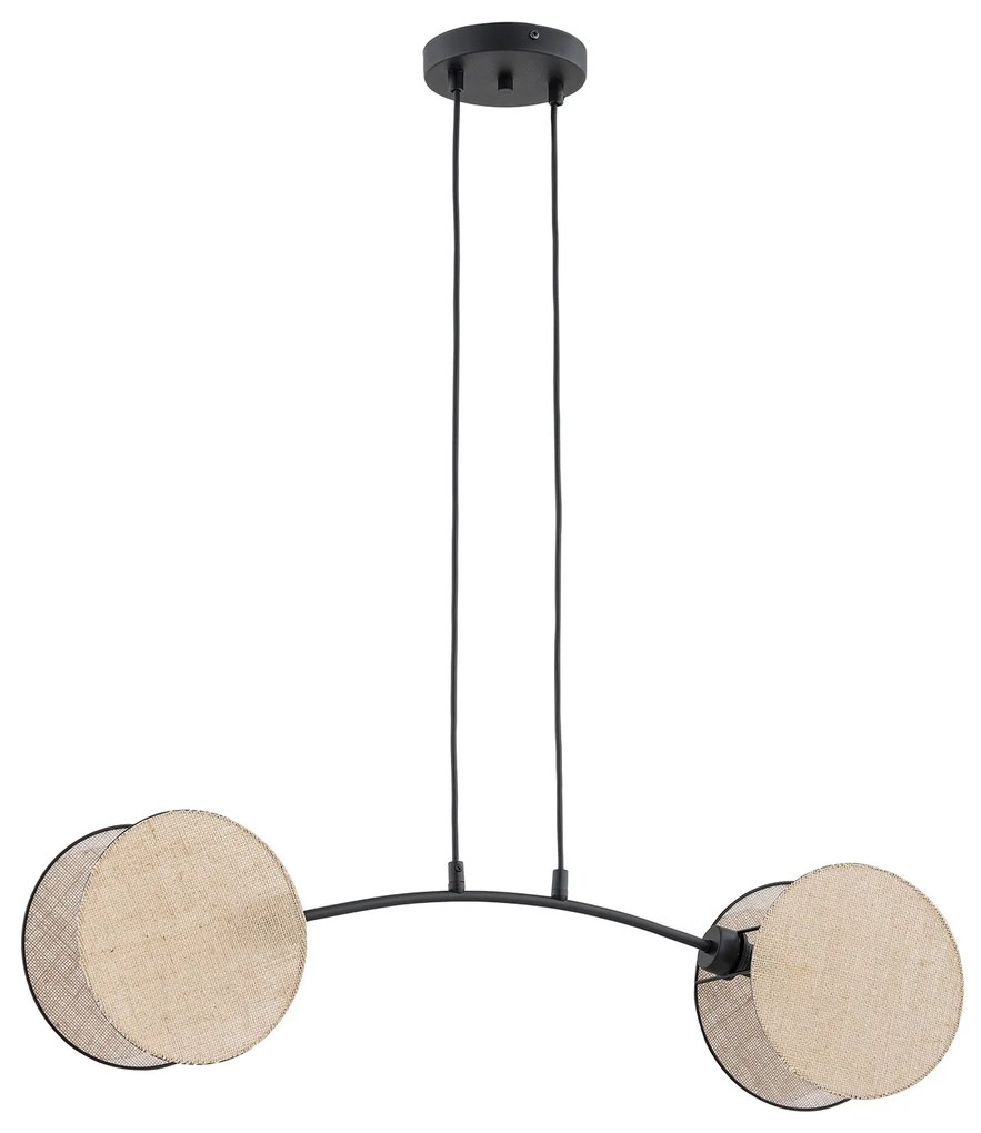 Lampada A Sospensione 2 Luci Moderna Nut In Acciaio Effetto Naturale