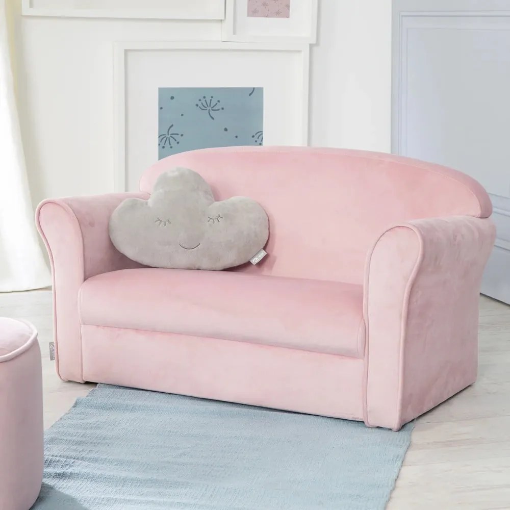 Divano per bambini in velluto rosa chiaro 78 cm Lil Sofa - Roba