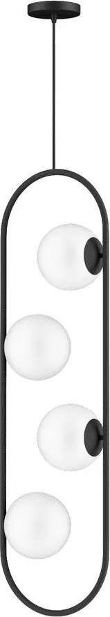 Lampadario nero con paralume in vetro Club – Squid Lighting