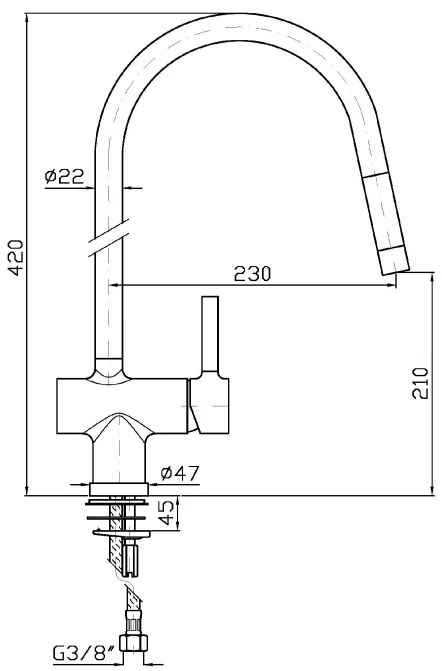 Zucchetti Pan Zp6285 Miscelatore monocomando lavello con bocca girevole e doccetta estraibile cromo