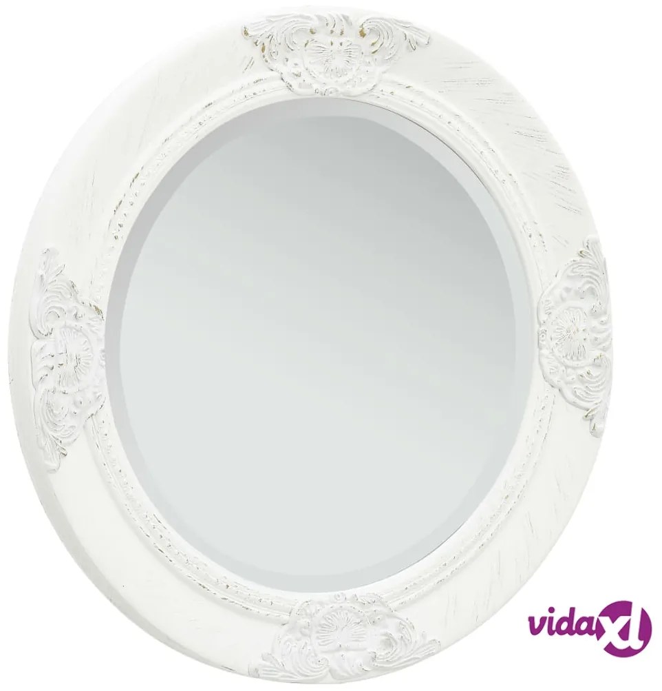 vidaXL Specchio da Parete Stile Barocco 50 cm Bianco