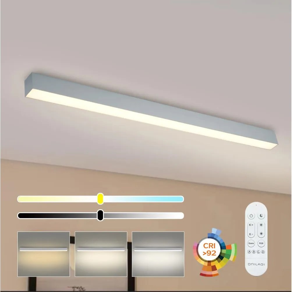 Brilagi - Plafoniera LED dimmerabile SLEEKLINE LED/40W/230V Wi-Fi Tuya argento + telecomando