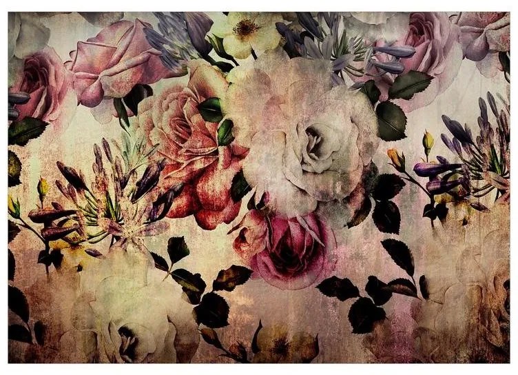 Fotomurale adesivo  Nostalgia Flowers  Larghezza x Altezza Home decor 147x105