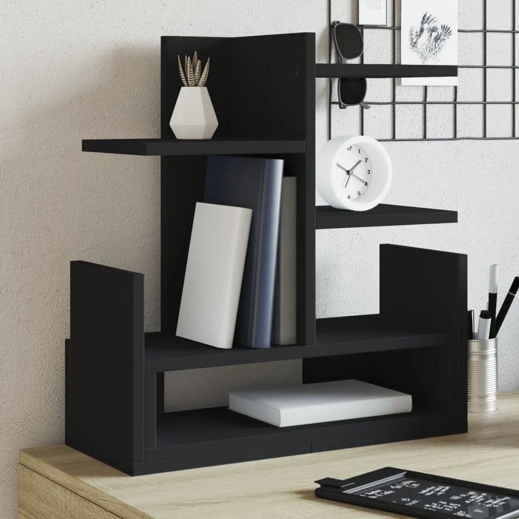 Organizer Per La Scrivania Nero 49x20x52,5 Cm İn Multistrato /