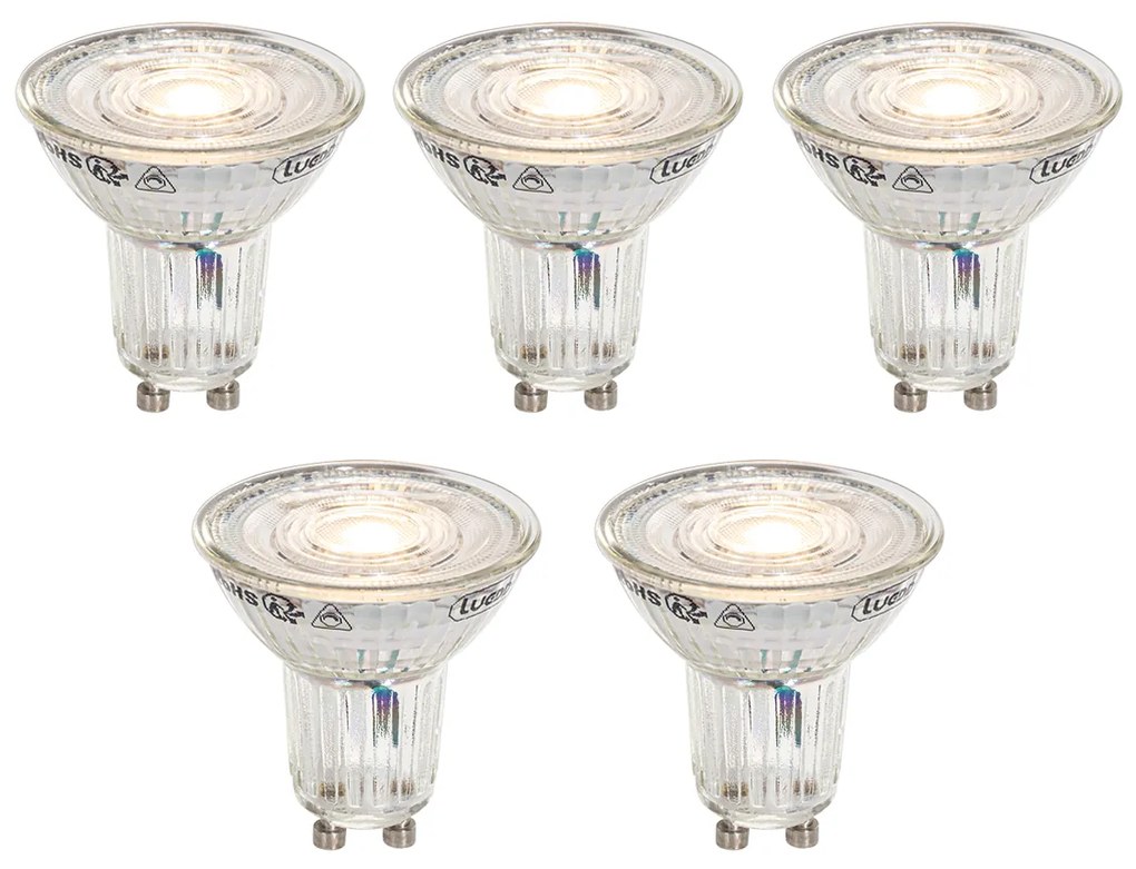 Set di 5 lampadine LED GU10 50mm dimmerabili - Temperatura colore regolabile 2200-3000K, 4.9W 400 lm