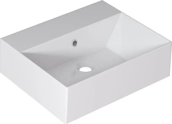 Lavabo da appoggio Niwa rettangolare in ceramica L 50 x H 13.2 x P 42 cm bianco