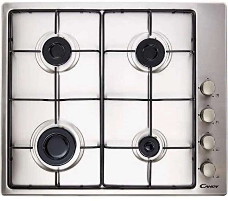 Piano Cottura Gas 4 Fornelli da Incasso 60cm Acciaio Inox CHW6LX - Candy