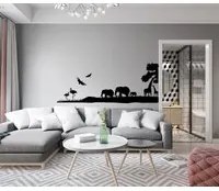 SAFARI - Adesivo murale wall sticker in vinile 55X140 cm Colore: nero